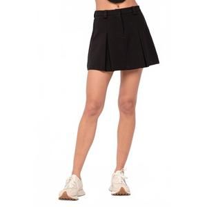NEW SKY TO MOON box pleat detail skirt in black